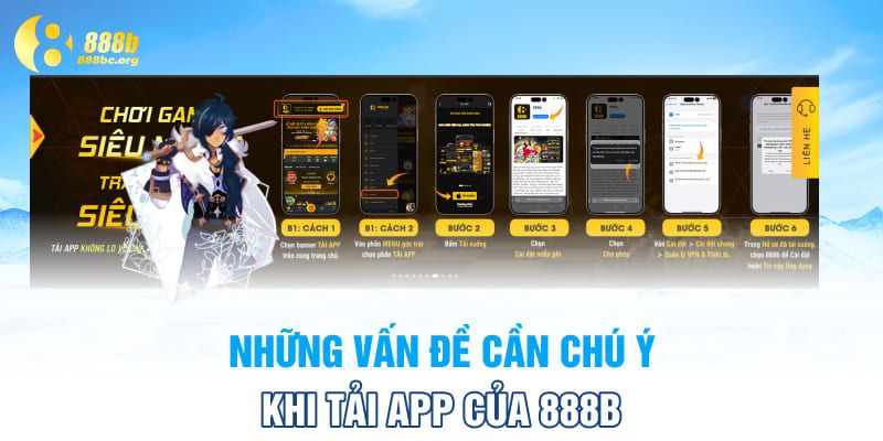 Những vấn đề cần chú ý khi tải app của 888B